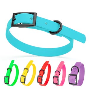 Stylish Biothane Waterproof Odor Proof Dog Collar Easy Care, Easy Clean with Black Hardware - Fits Small, Medium or Large Dogs