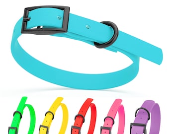 Stylish Biothane Waterproof Odor Proof Dog Collar Easy Care, Easy Clean with Black Hardware - Fits Small, Medium or Large Dogs