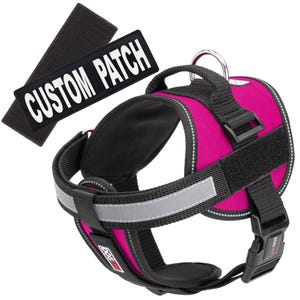 Personalized Dog Harness with Custom Patch – Hook Backing Fastener | Reflective Dog Vest, Removable Pet Name Patch