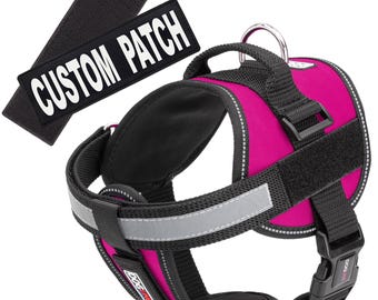 Personalized Dog Harness with Custom Patch – Hook Backing Fastener | Reflective Dog Vest, Removable Pet Name Patch
