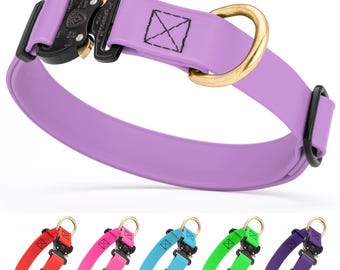 Cobra Buckle Biothane Dog Collar | Metal Side Release Buckle | Stink Proof, Waterproof | 3/4 inch and 1 inch