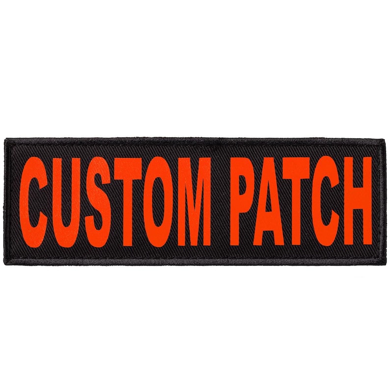 Custom patch for dog harness, collar or vest, Orange printed letters