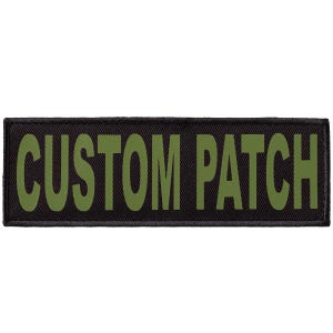 Custom patch for dog harness, collar or vest, Olive Drab printed letters