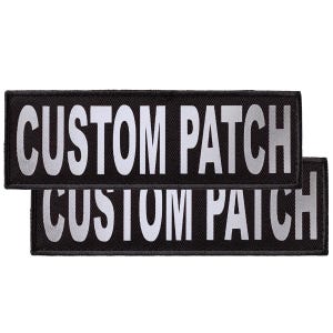 Personalized Custom Patch/Patches Label Tag | 3M REFLECTIVE Letters For Dog Harness Vest | Dog Name Custom w/ Hook Backing Fastener