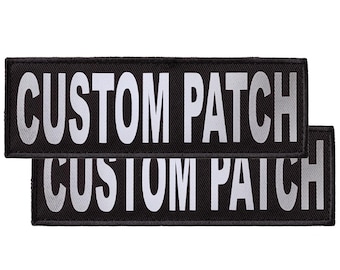 Personalized Custom Patch/Patches Label Tag | 3M REFLECTIVE Letters For Dog Harness Vest | Dog Name Custom w/ Hook Backing Fastener