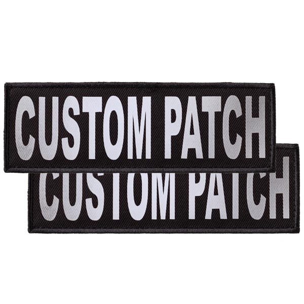 Personalized Custom Patch/Patches Label Tag | 3M REFLECTIVE Letters For Dog Harness Vest | Dog Name Custom w/ Hook Backing Fastener