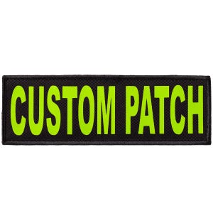 Personalized patch for dog harness, vest or collar, Bright Yellow printed letters