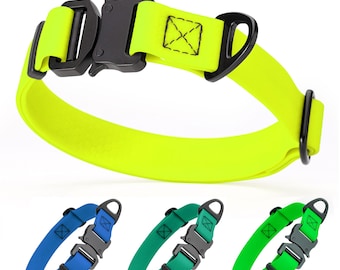Collar para perro de PVC hexagonal con hebilla de metal, impermeable, de liberación rápida, ajustable, 3/4 de pulgada, 1 pulgada de ancho