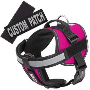 Personalized Dog Harness with Custom Patch – Hook Backing Fastener | Reflective Dog Vest, Removable Pet Name Patch