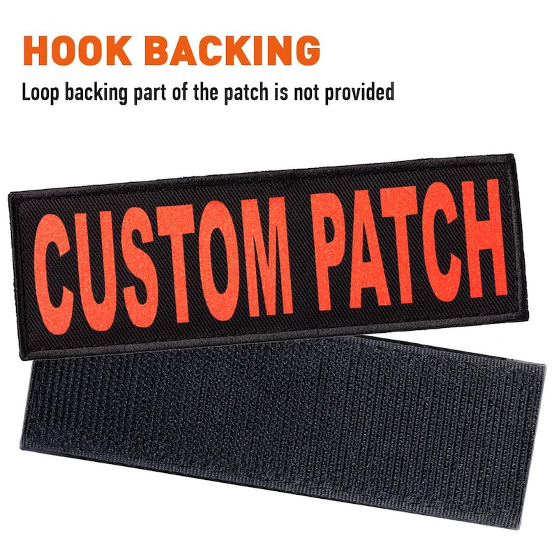 以下が含まれることがあります： 「CUSTOM PATCH」という赤い文字が書かれた黒いパッチ。パッチはフックの裏地付きです。