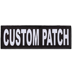 Custom patch for dog harness, collar or vest, White printed letters