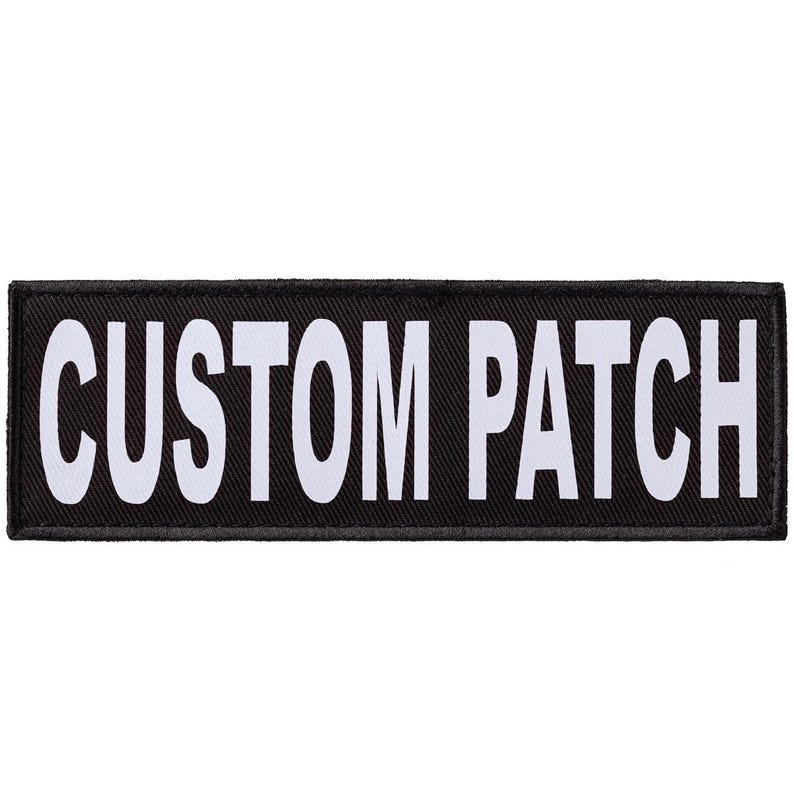 Custom patch for dog harness, collar or vest, White printed letters