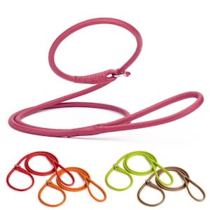 Rolled Leather Slip Lead 6ft, 3ft – for Small Dogs, Medium and Large Breeds