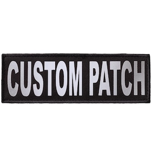 Custom patch for dog harness, vest, or dog collar; reflective printed letters, 1 patch
