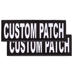 Personalized Text CUSTOM Patch/Patches with Bright WHITE Lettering and Hook Backing Fastener