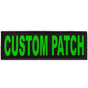 Custom patch for dog harness, collar or vest, Green printed letters