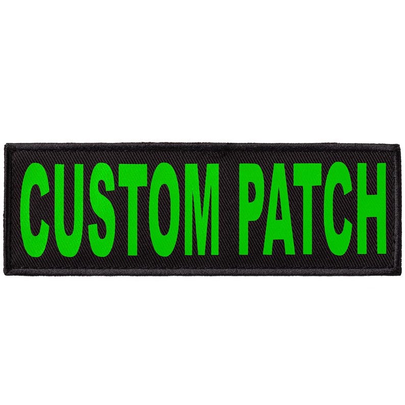 Custom patch for dog harness, collar or vest, Green printed letters