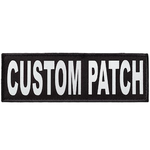 Personalized patch for dog harness, vest or collar with White Glitter lettering