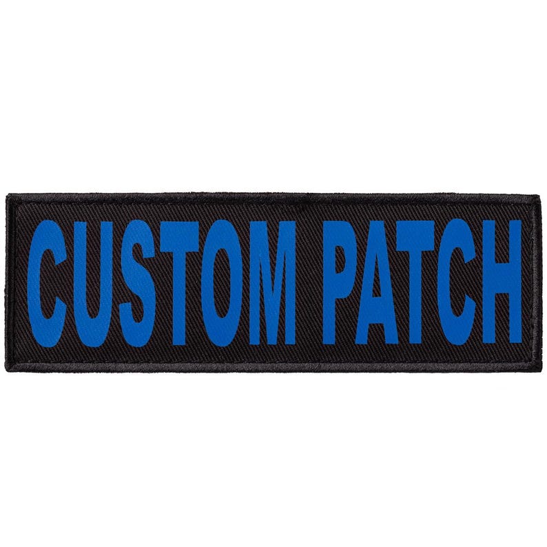 Custom patch for dog harness, collar or vest, Blue printed letters