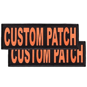 Personalized patch for dog harness, vest or collar with Peach Glitter lettering
