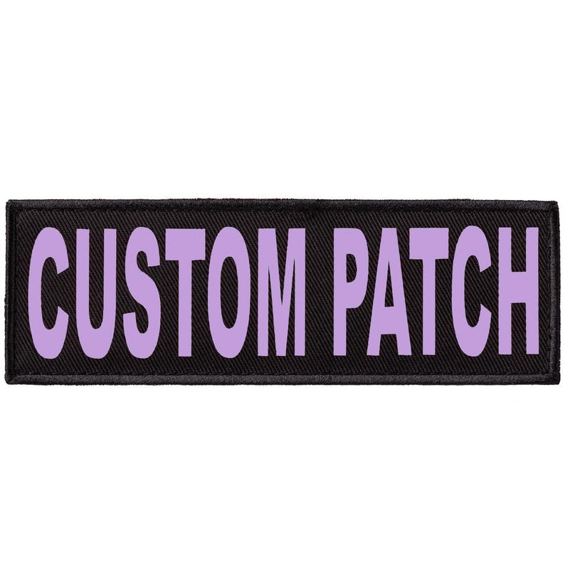 Personalized patch for dog harness, vest or collar, Lilac printed letters
