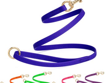 5 Ft Pebble Grip BioThane Dog Leash with Solid Brass Hardware