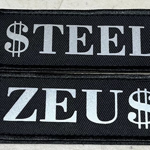 Personalized Custom Patch/Patches Label Tag | 3M REFLECTIVE Letters For Dog Harness Vest | Dog Name Custom w/ Hook Backing Fastener image 7