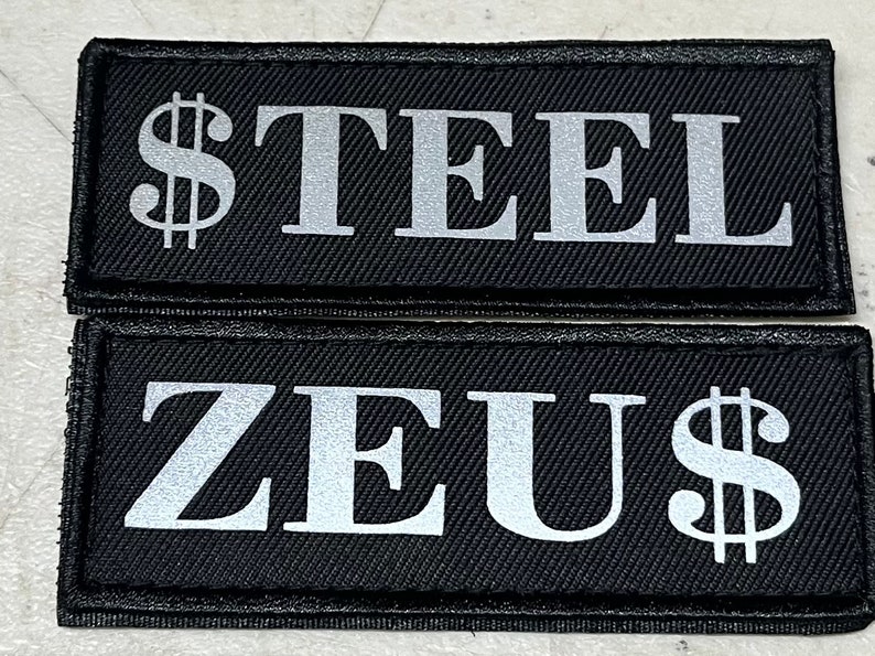 Personalized Custom Patch/Patches Label Tag | 3M REFLECTIVE Letters For Dog Harness Vest | Dog Name Custom w/ Hook Backing Fastener image 7