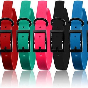 Biothane Waterproof Dog Collar Strong Coated Nylon Webbing Odor Proof Easy Care Easy Clean High Performance Fits Small Medium or Large Dogs