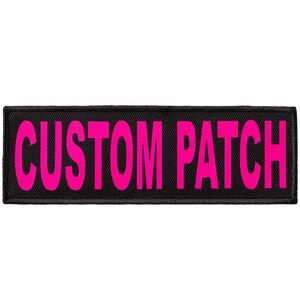 Personalized patch for dog harness, vest or collar, Pink printed letters