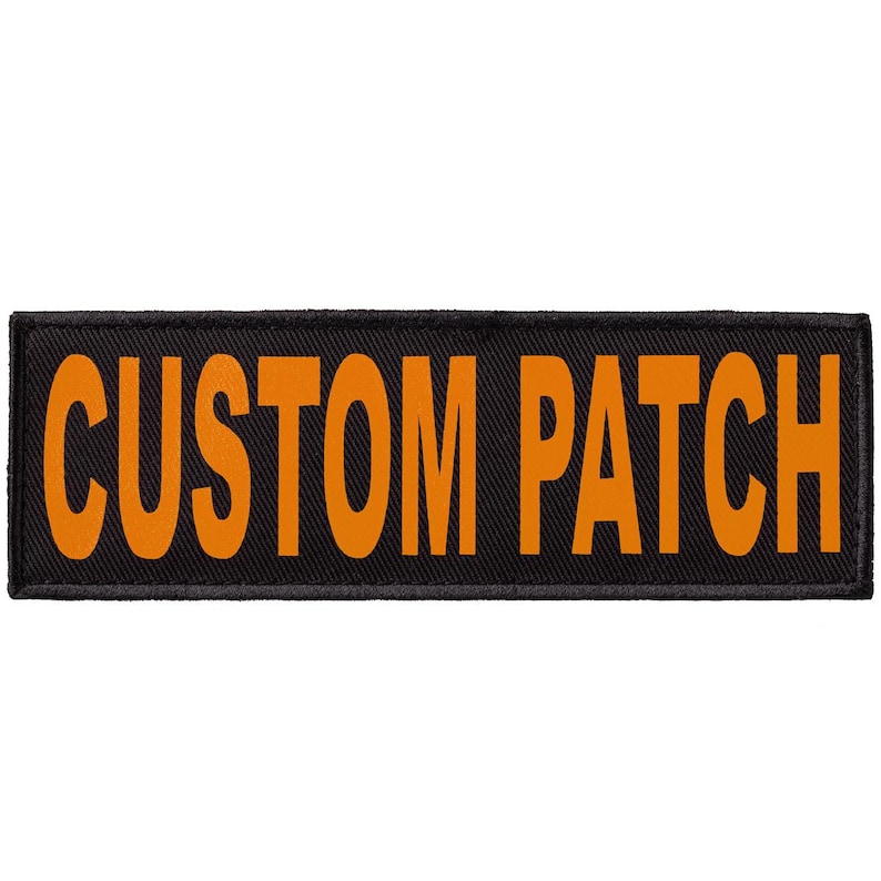Personalized patch for dog harness, vest or collar, Dark Yellow printed letters