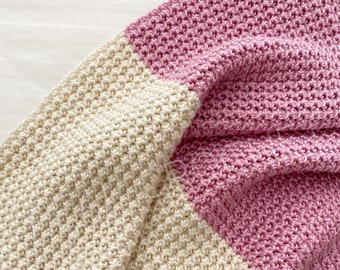 Pink Baby Blanket, Handmade Crochet