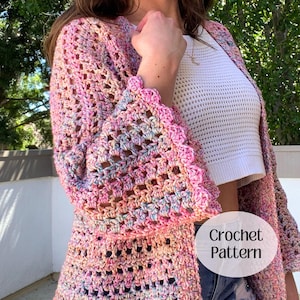 Crochet Cardigan Pattern: Summer Treat Cardigan, Made to Measure, Confident Beginner