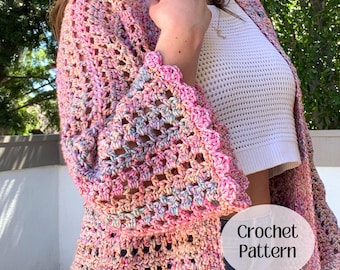 Crochet Cardigan Pattern: Summer Treat Cardigan, Made to Measure, Confident Beginner