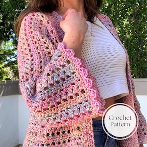 Crochet Cardigan Pattern | Summer Treat Cardigan | Made to Measure | Confident Beginner Friendly with Video Tutorial | Digital Download