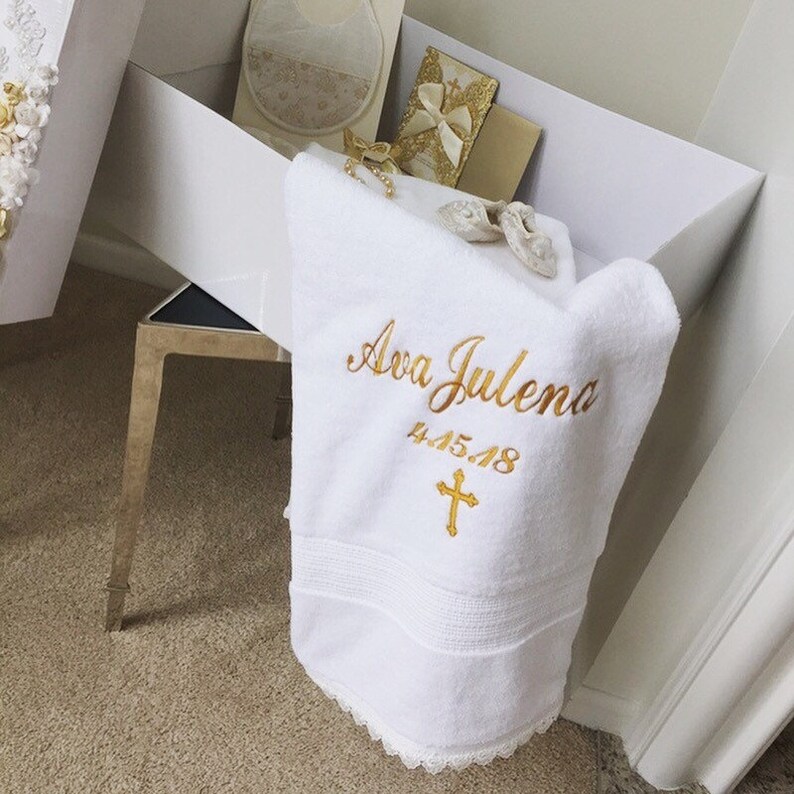 Personalized Baptism Towel Christening Towel Baptism Towel Etsy