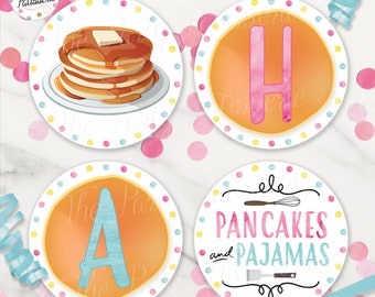Pancakes and Pajamas Party Banner / Digital File / Printable / Custom / Pancake Banner / Pajama Party / Sleepover Party / Birthday Banner