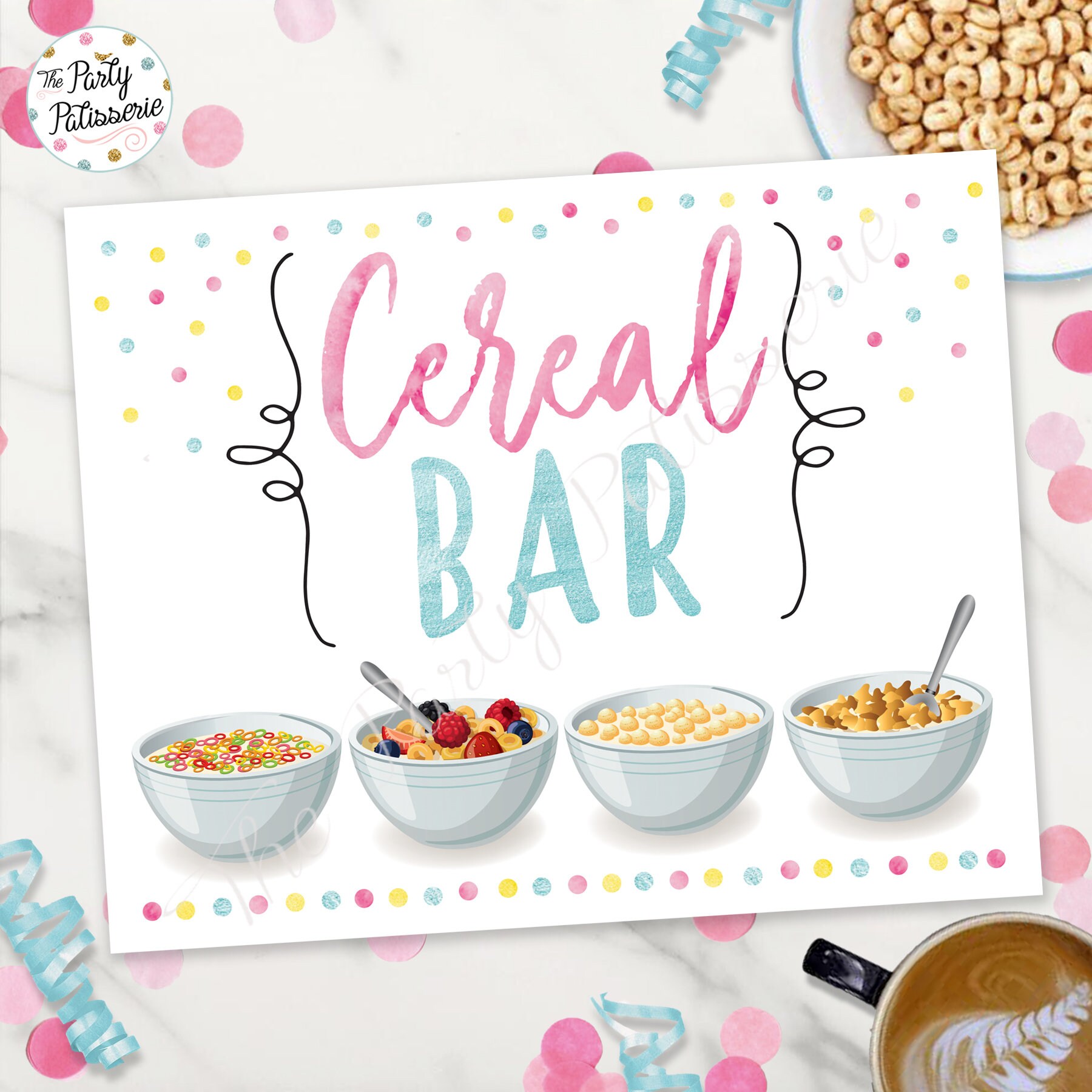 Cereal Bar Sign Digital File Printable Pajama Party Etsy Canada