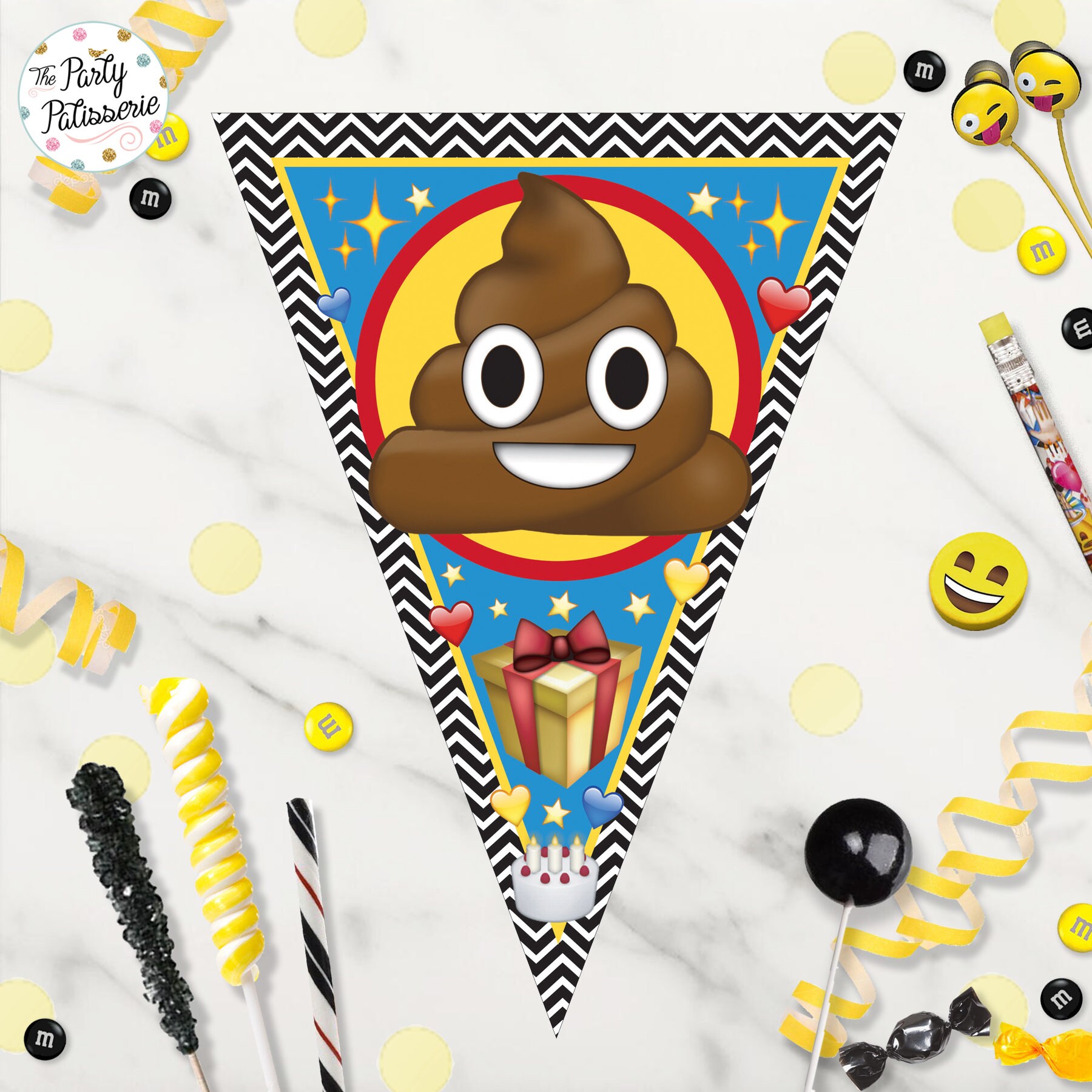 Emoji Banner Triangles Emoji Happy Birthday Banner Emoji Etsy