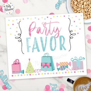 Party Favor Sign, Favour Sign, Digital File, Printable, Pajama Party, Sleepover Party, Pancakes and Pajamas Party, Morning party