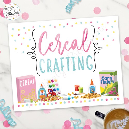 Cereal Bar Sign Digital File Printable Pajama Party Etsy