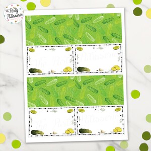 Printable Pickle Party Tent Cards, Pickle Birthday Party, Buffet Cards ...