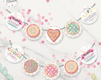 Cookie Decorating Banner, Cookie Banner, Cookie Birthday, Digital File, Printable, Baking Party