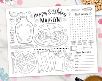 Pancakes & #Pajamas #Coloring #Station #Birthday Party Decorations. Crayon  Buckets & Sign.