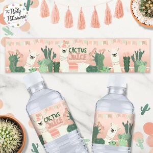 Llama Party Water Bottle Labels / Instant Download / Digital File / Printable / Llama Birthday Party / Cactus Juice / Llama Label