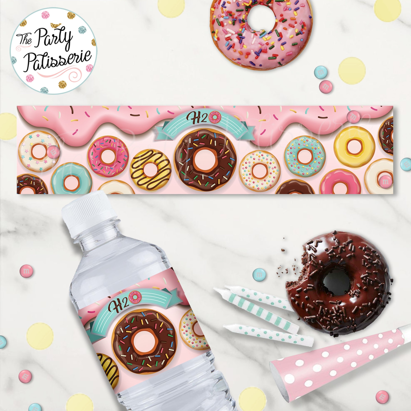 Donut Party Birthday Water Bottle Labels / Instant Download / - Etsy Canada