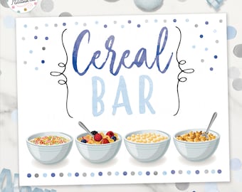 Cereal Bar Sign Printable, Breakfast Sign, Buffet Sign, Digital File, Printable, Pajama Party, Sleepover Party, Pancakes and Pajamas Party