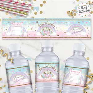 Unicorn Birthday Party Water Bottle Labels / Unicorn Party / Instant Download / Digital File / Printable / Unicorn Printable
