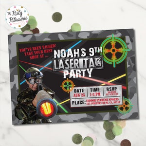 Laser Tag Birthday Invitation / Digital File / Printable Birthday Invitation / Lazer Tag Party