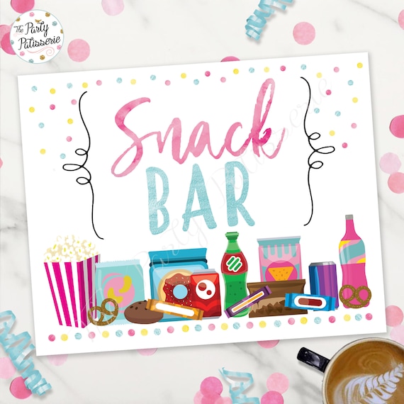 Snack Bar Sign Treat Sign Goody Sign Printable Pajama Etsy